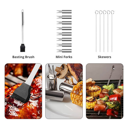 Stainless Steel BBQ Tools Set -18 Pcs Grilling Essentials