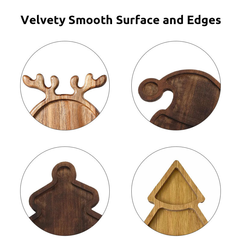 Holiday Wooden Serving Platters - Snack & Cake Tray