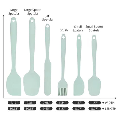 Silicone Spatula Set of 6 - Heat Resistant Cooking Tools