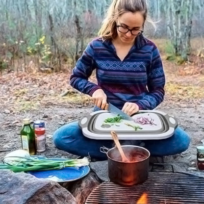 3-in-1 Foldable Cutting Board and Wash Basin - for Kitchen & Camping