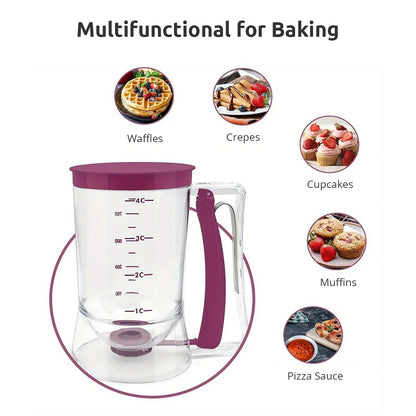 Pancake Batter Dispenser with Measuring Lines – No-Drip Design