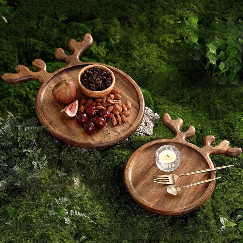 Holiday Wooden Serving Platters - Snack & Cake Tray