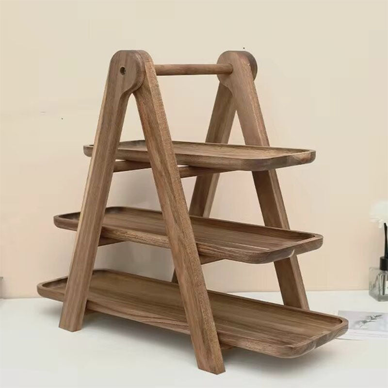 3-Tier Wooden Serving Tray – For Parties & Kitchen Storager