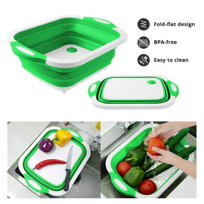 3-in-1 Foldable Cutting Board and Wash Basin - for Kitchen & Camping