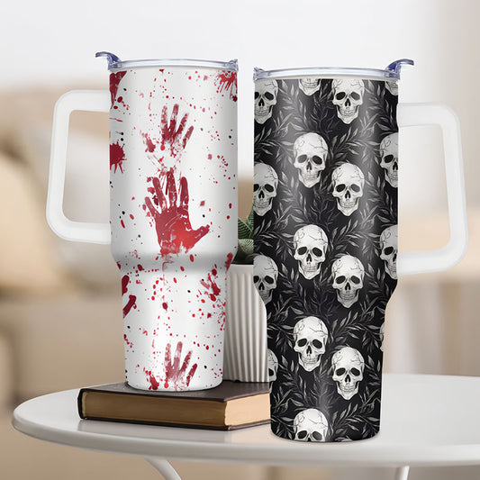 Halloween Gifts 40oz Tumbler with Lid - Funny Print Travel Mug