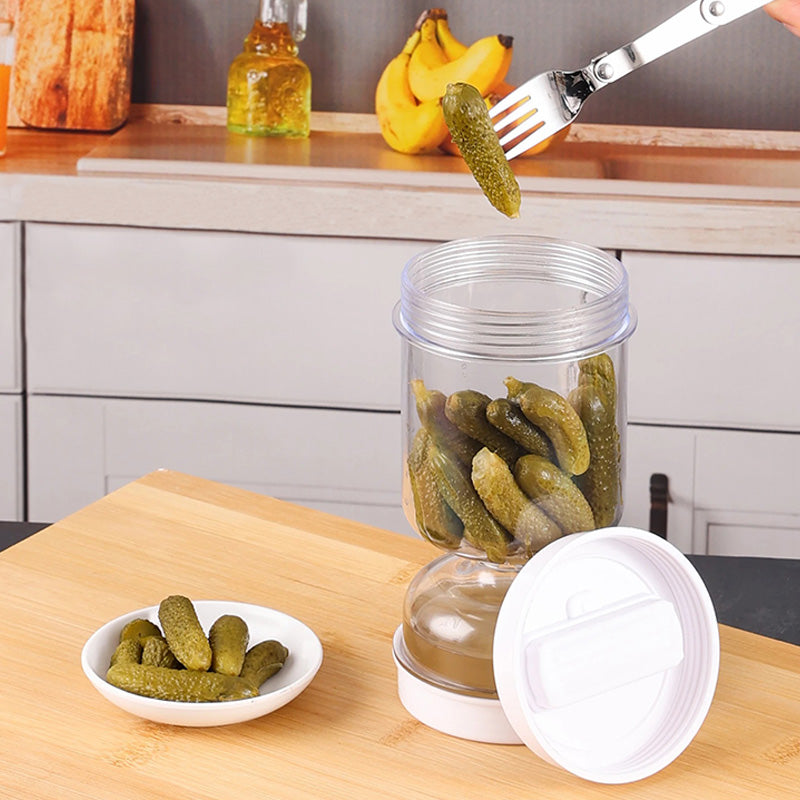 Sealed Pickles Jar with Fork & Wet-Dry Separator