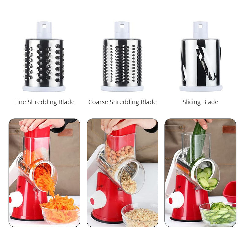 3-in-1 Manual Vegetable Slicer & Cheese Grater