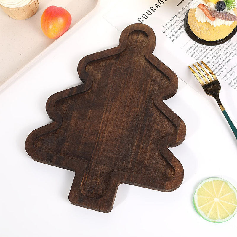 Holiday Wooden Serving Platters - Snack & Cake Tray