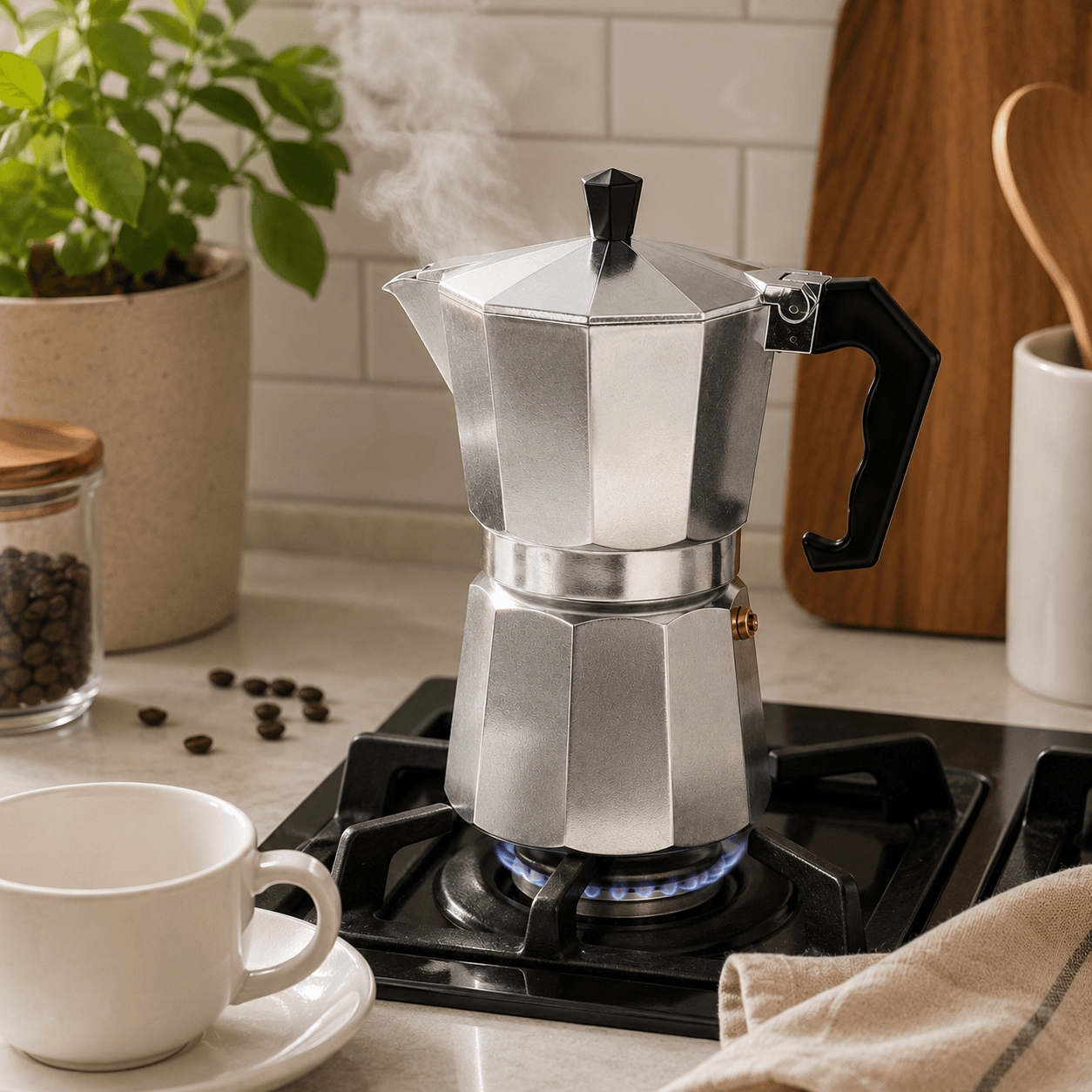 Stovetop Moka Pot Coffee Maker