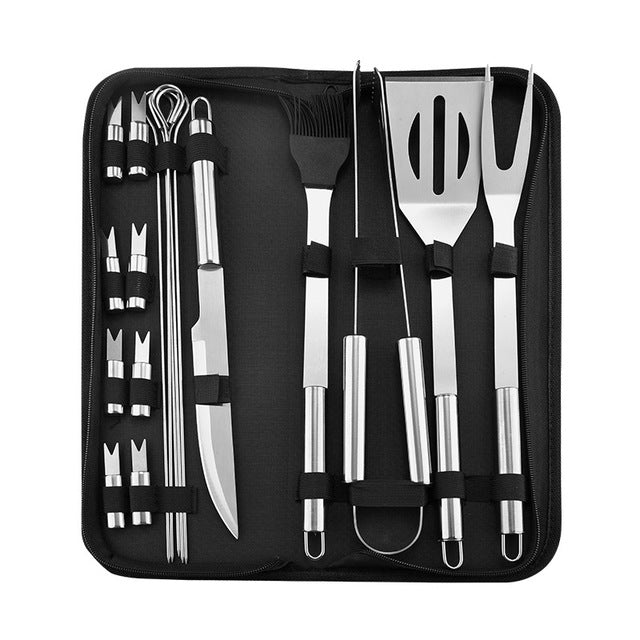 Stainless Steel BBQ Tools Set -18 Pcs Grilling Essentials