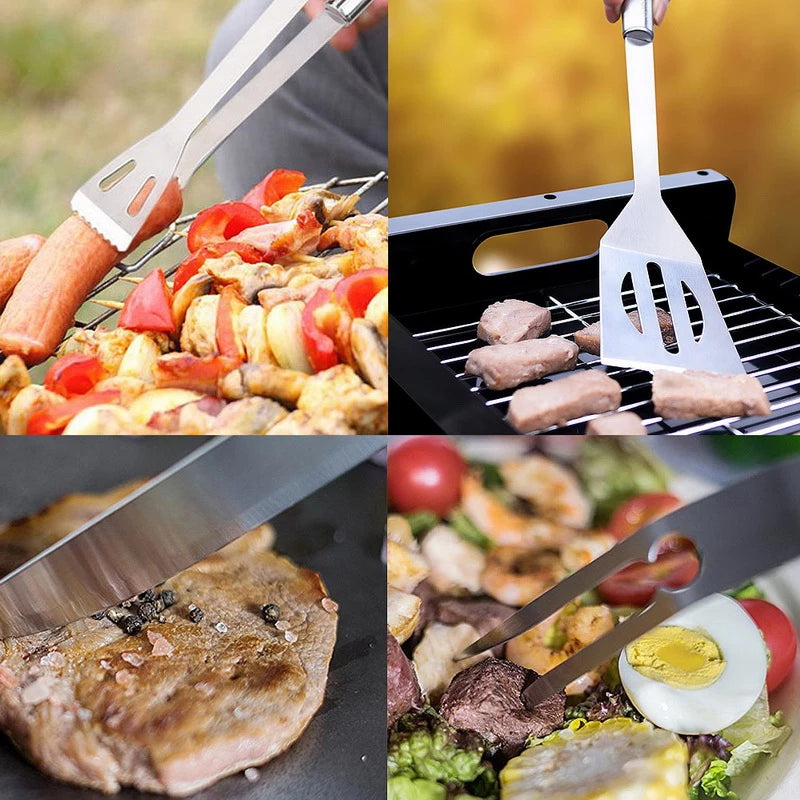BBQ Grill Utensils Set for Camping/Backyard, Stainless Steel Grill